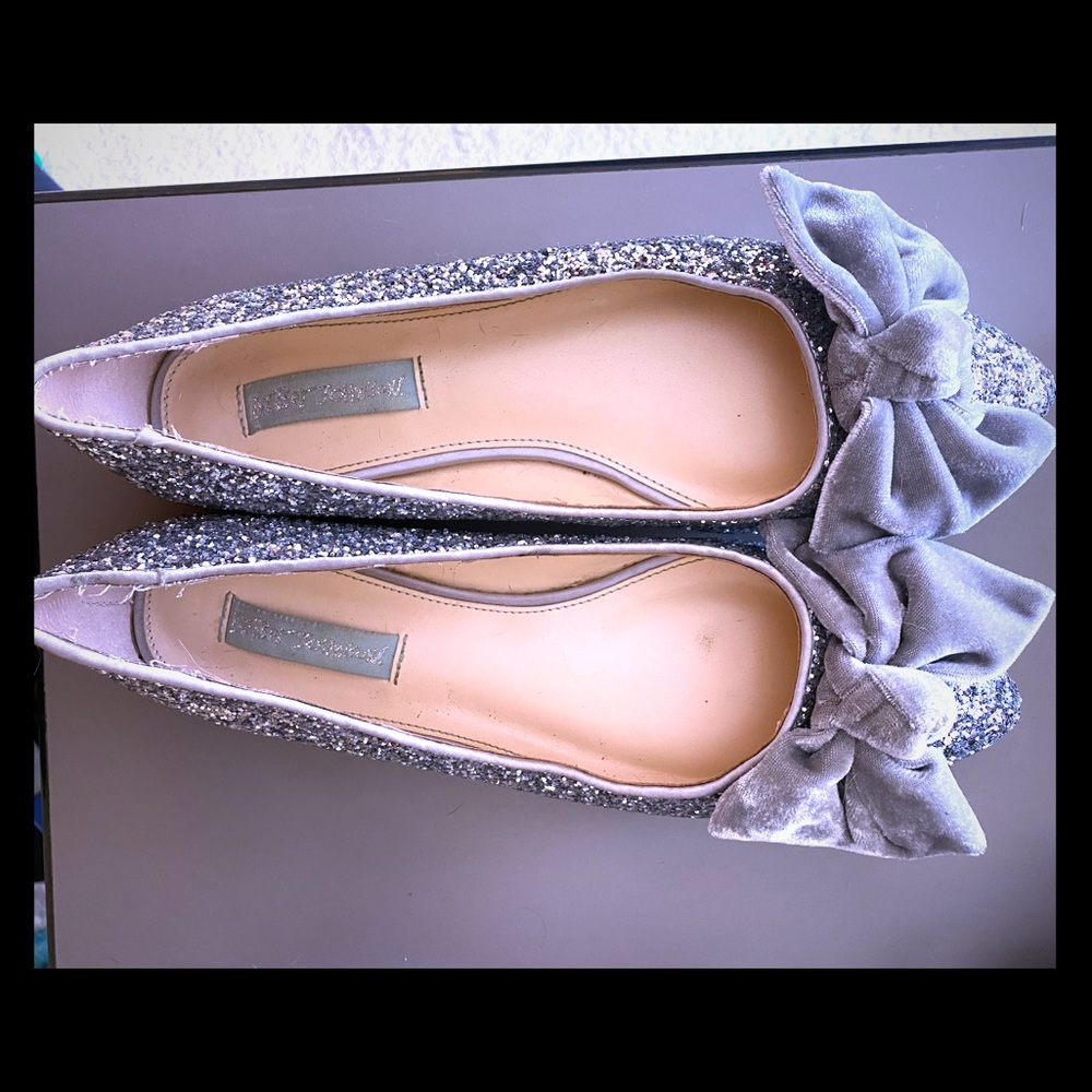 Betsy Johnson silver sequence flats.